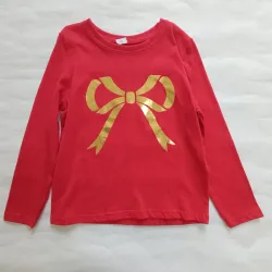Enguatada roja con lazo dorado 