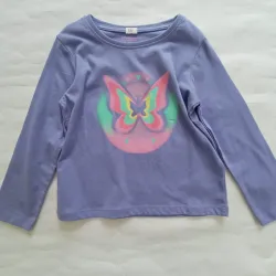 Enguatada violeta con mariposa