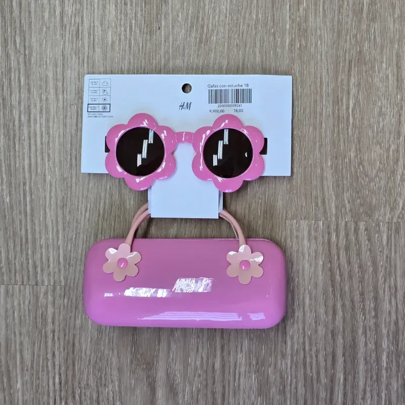 Gafas de Flor Rosa Con Estuche