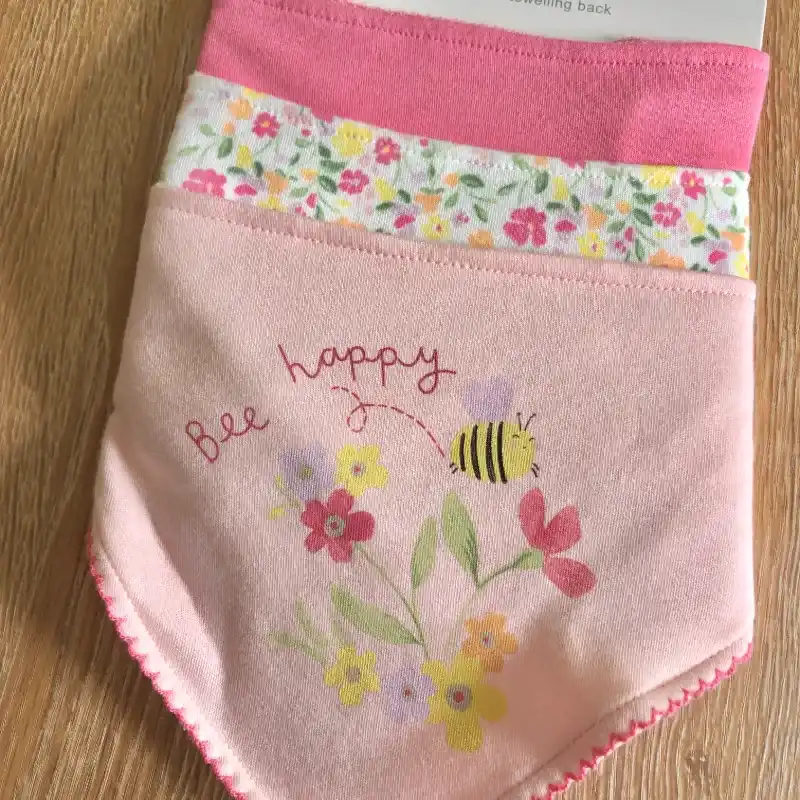 Pack de 3 baberos color rosa