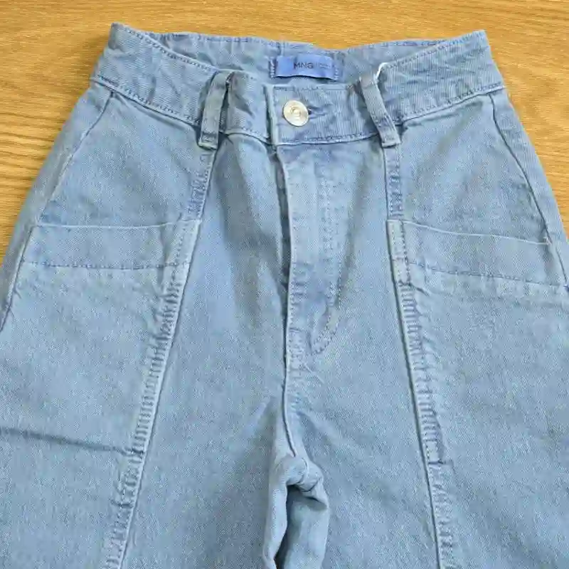 Jean Wide Leg Gris Bolsillos