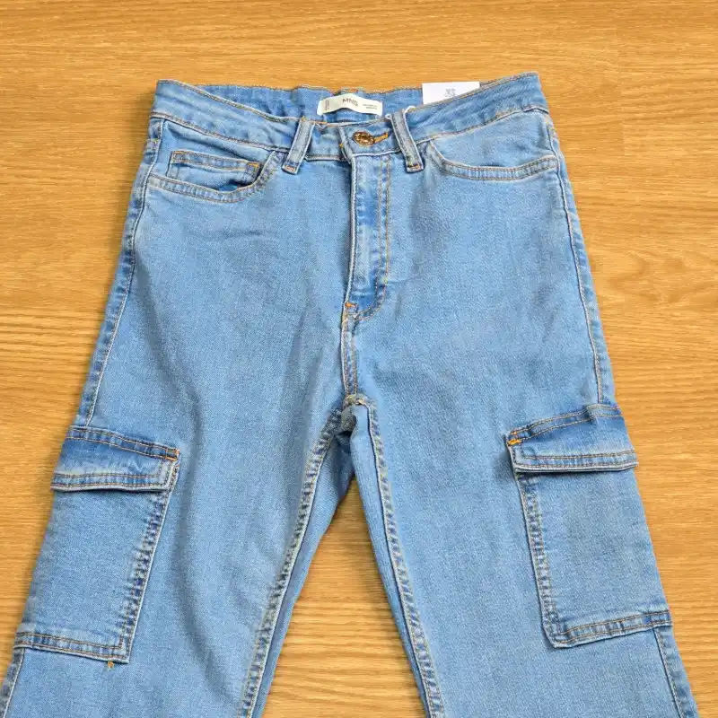 Jeans Flare Azul Cargo
