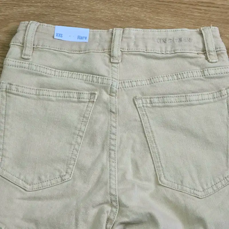 Jeans Flare Beige Cargo