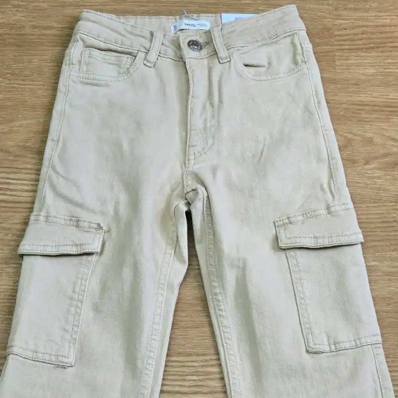 Jeans Flare Beige Cargo