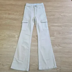 Jeans Flare Beige Cargo
