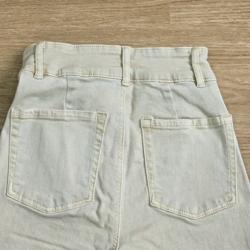 Jeans Wide Leg Beige