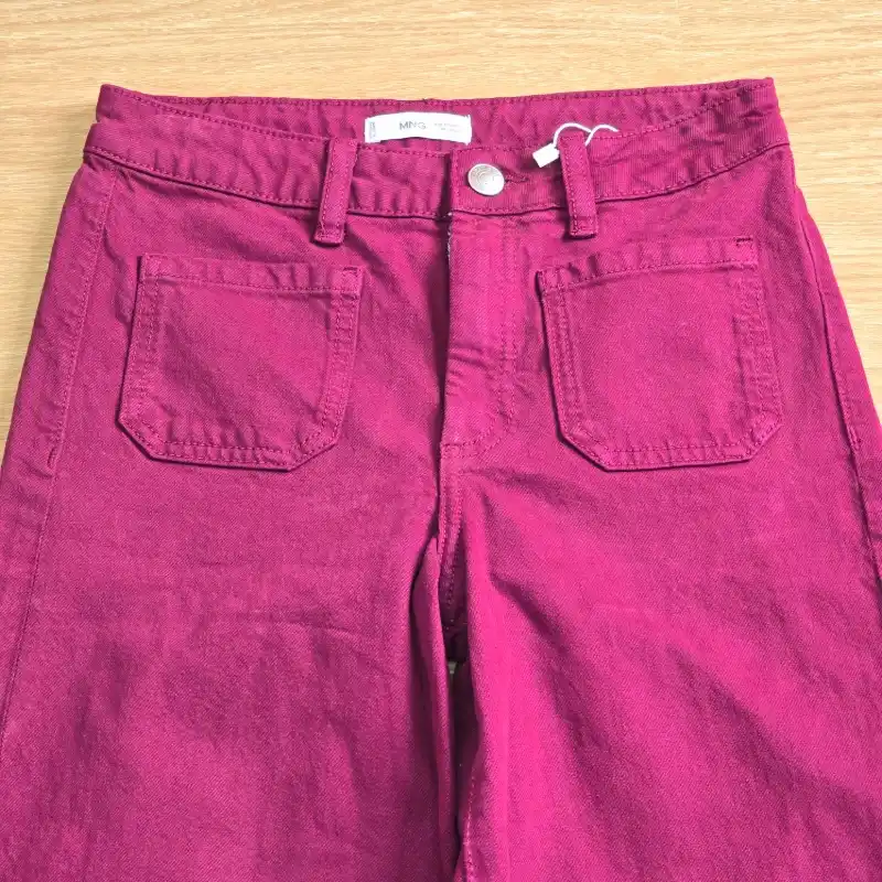 Jeans Wide Leg Rojo Vino