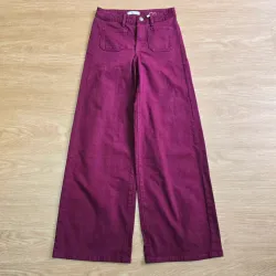Jeans Wide Leg Rojo Vino