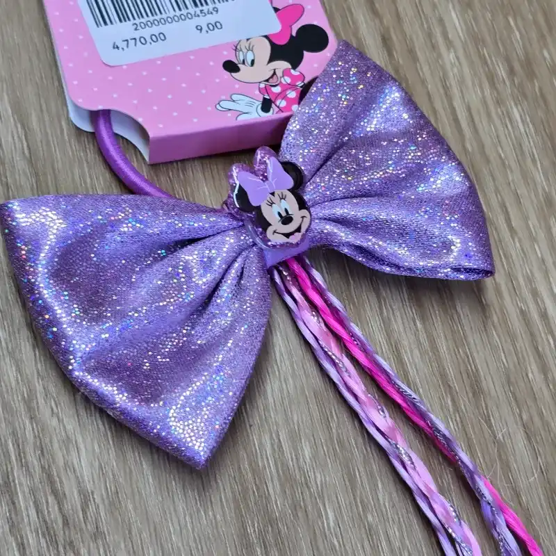 Lazo de Minnie con Trenzas de Colores y Brillos