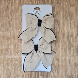 Lazos Bordados color Beich