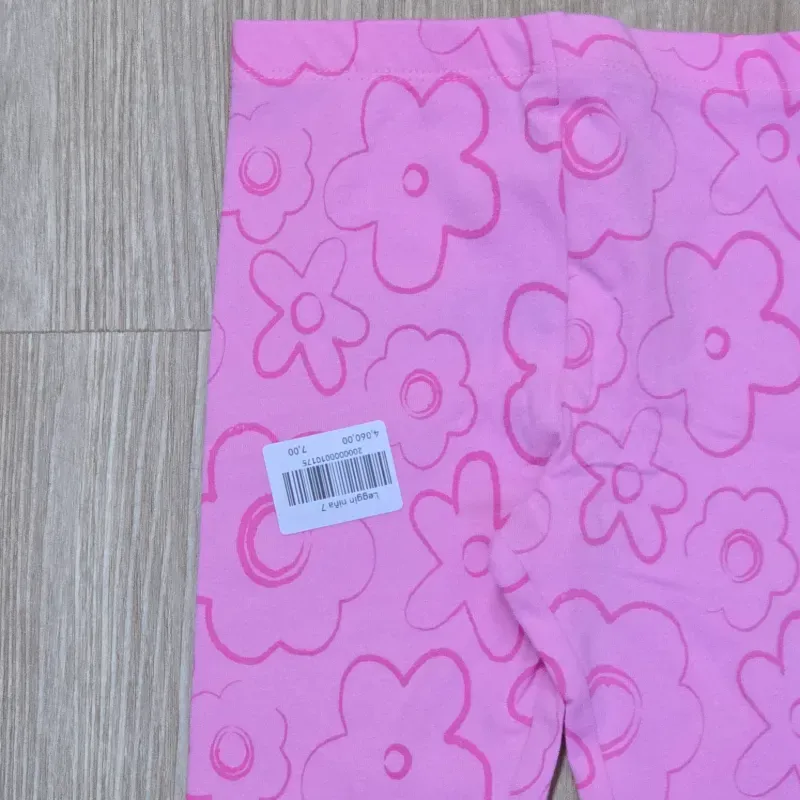Leggin color rosa con flores
