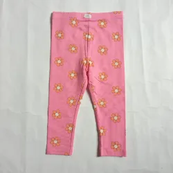 Leggins color rosado con flores