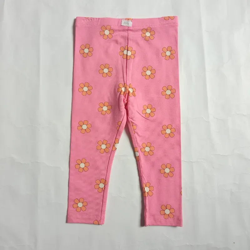 Leggins color rosado con flores