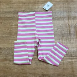 Leggins con rayas rosadas y verdes 