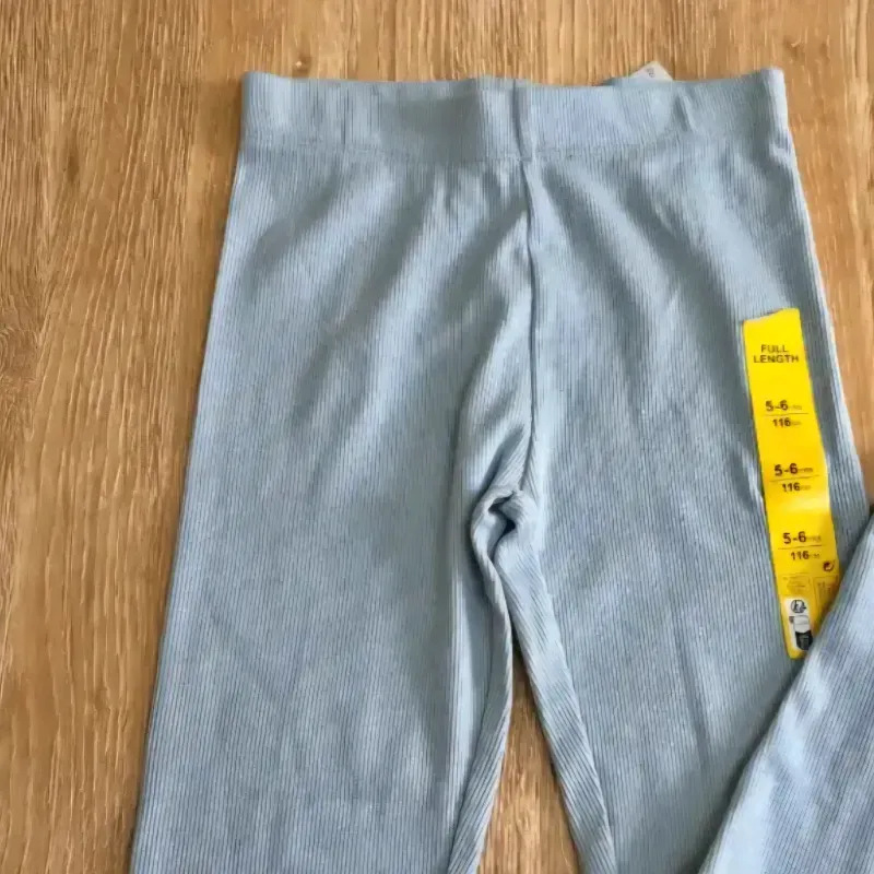 Leggins de canalé color azul 