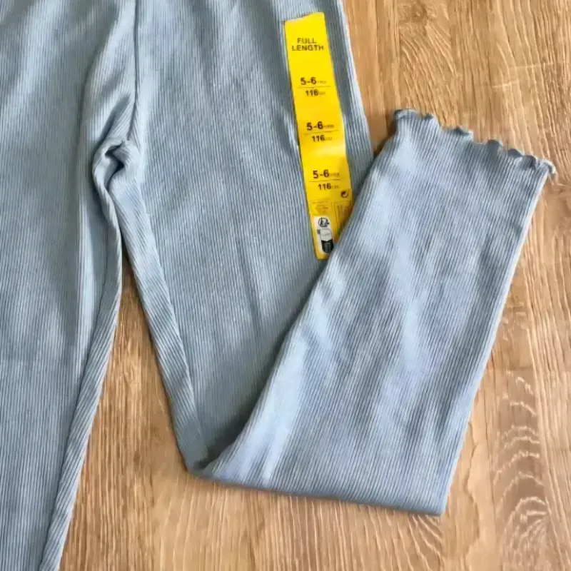 Leggins de canalé color azul 