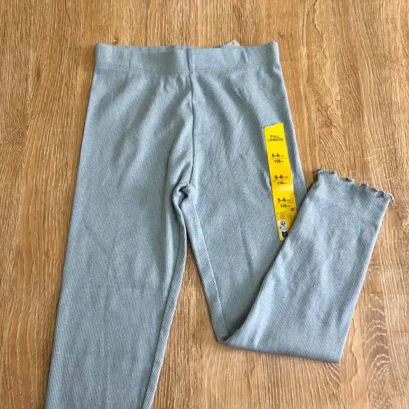 Leggins de canalé color azul 