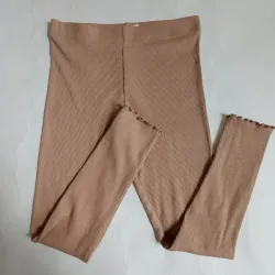 Leggins de canalé color marrón 
