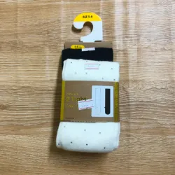 Medias pantis color negro y blanco 