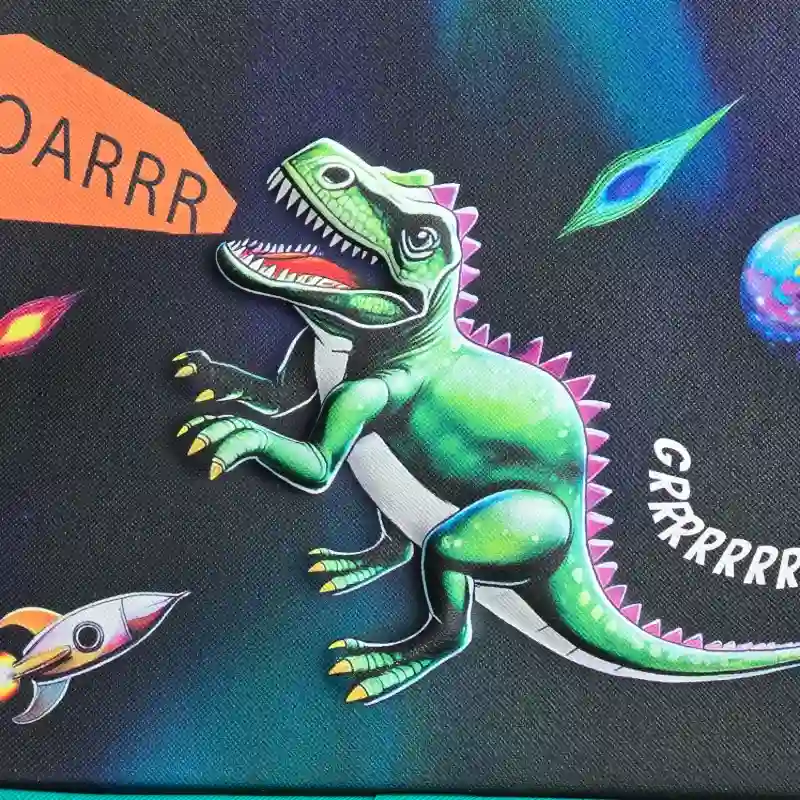 Merendero negro y verde Dinosaurio