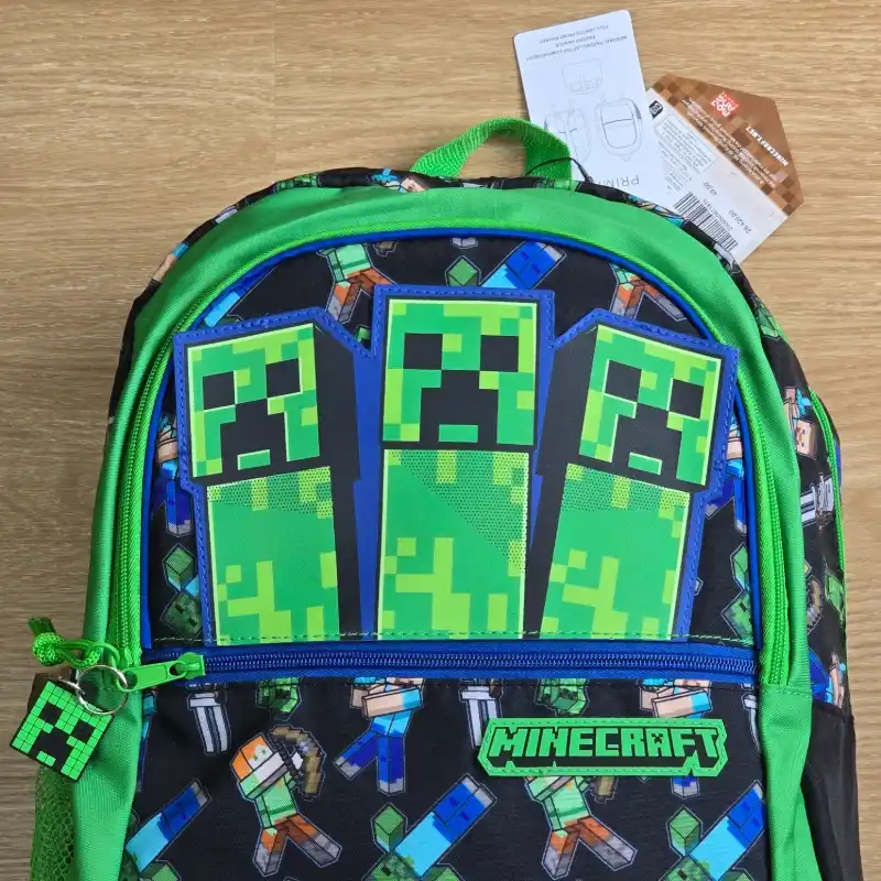 Mochila color verde de Minecraft