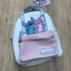 Mochila con Stitch y Ángel color blanco