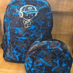 Set 2 Mochila Negra y Azul