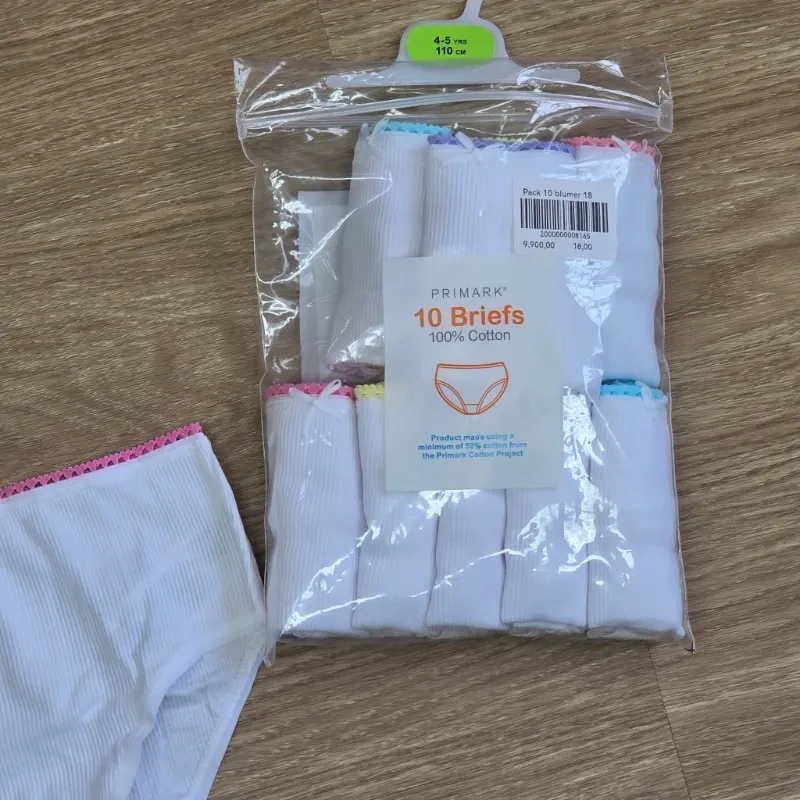 Pack 10 blumer color blanco con encajes de colores