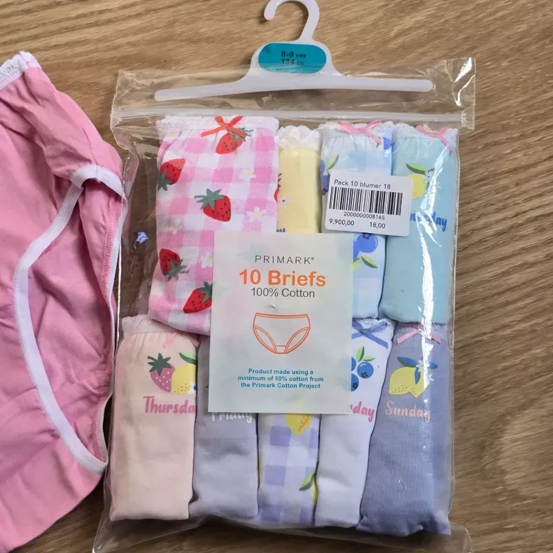 Pack 10 Blumer con los dias de la semana