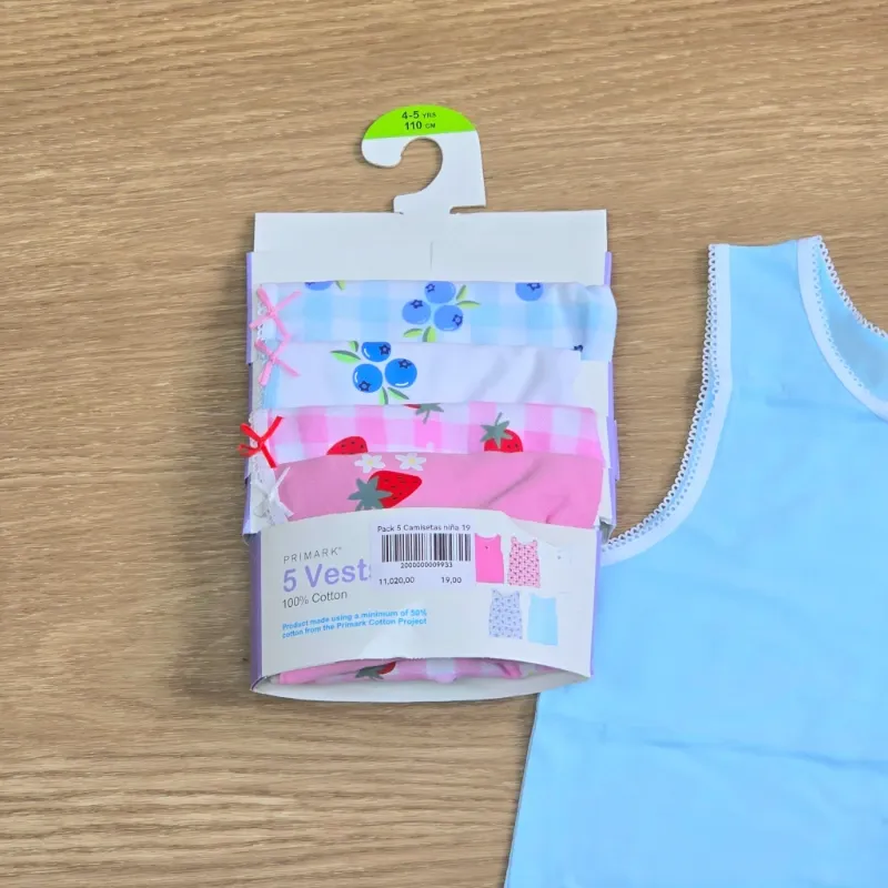Pack 5 camisetas de frutas variadas