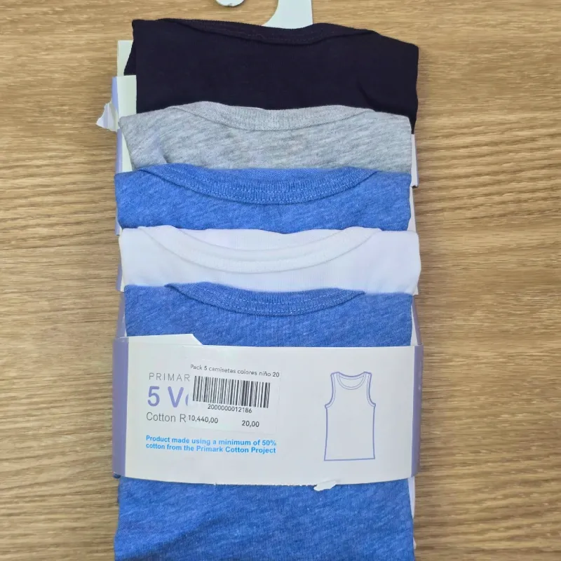 Pack 5 camisetas de varios colores