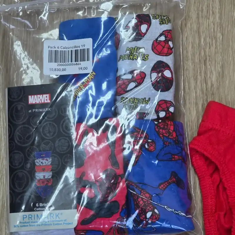 Pack 6 Calzoncillos de Spiderman