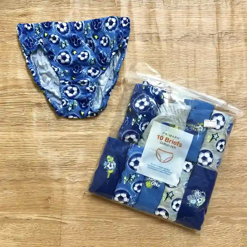 Pack de 10 calzoncillos con balones color azul 