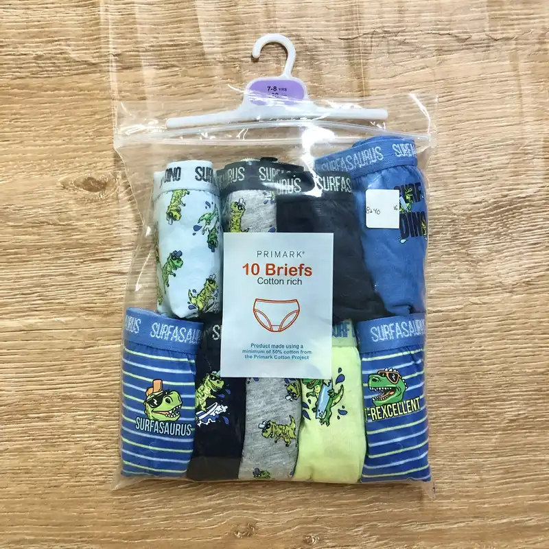 Pack de 10 calzoncillos con dinosaurios 