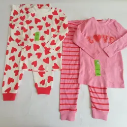 Pack de 2 juegos de pijamas de corazones 