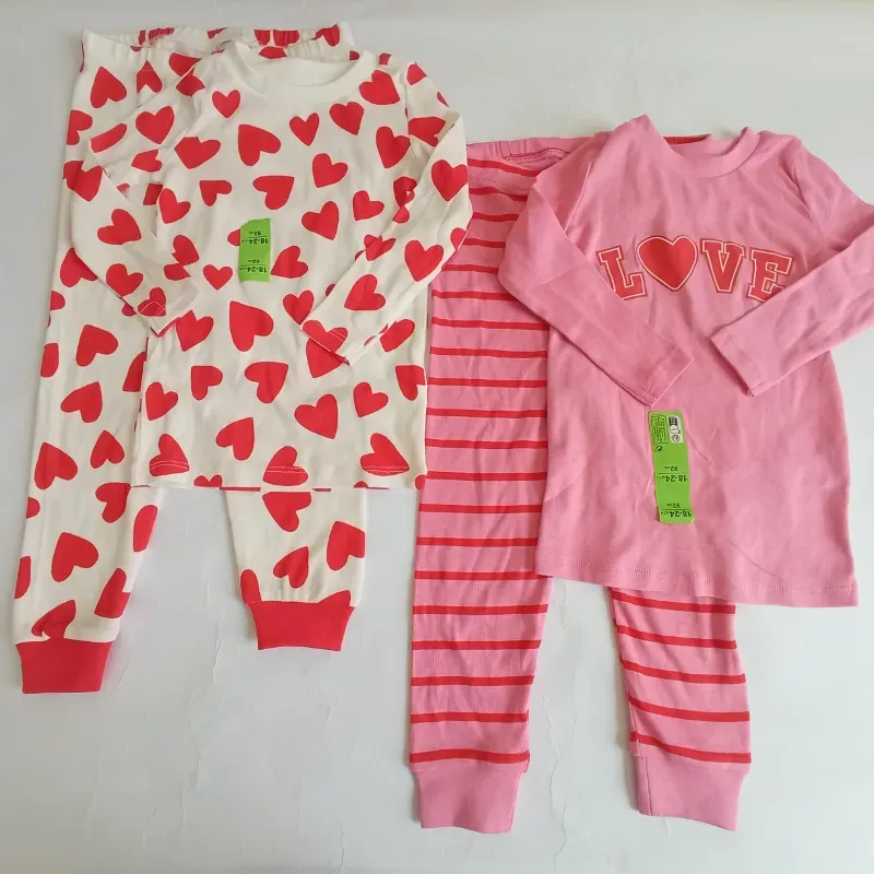 Pack de 2 juegos de pijamas de corazones 