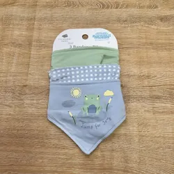 Pack de 3 baberos color azul y verde