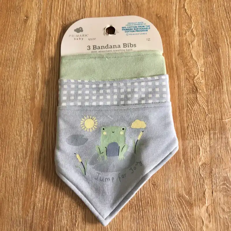 Pack de 3 baberos color azul y verde