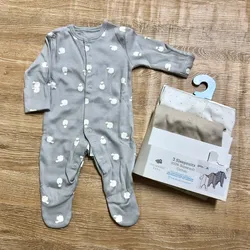 Pack de 3 bodies para dormir con ovejitas