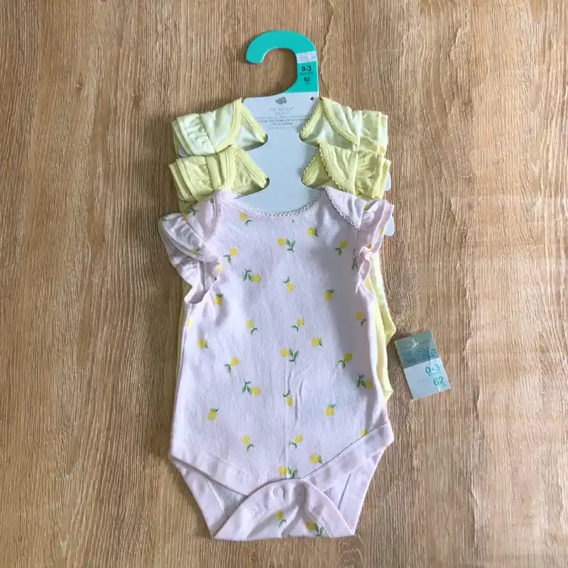 Pack de 3 bodys color amarillo 