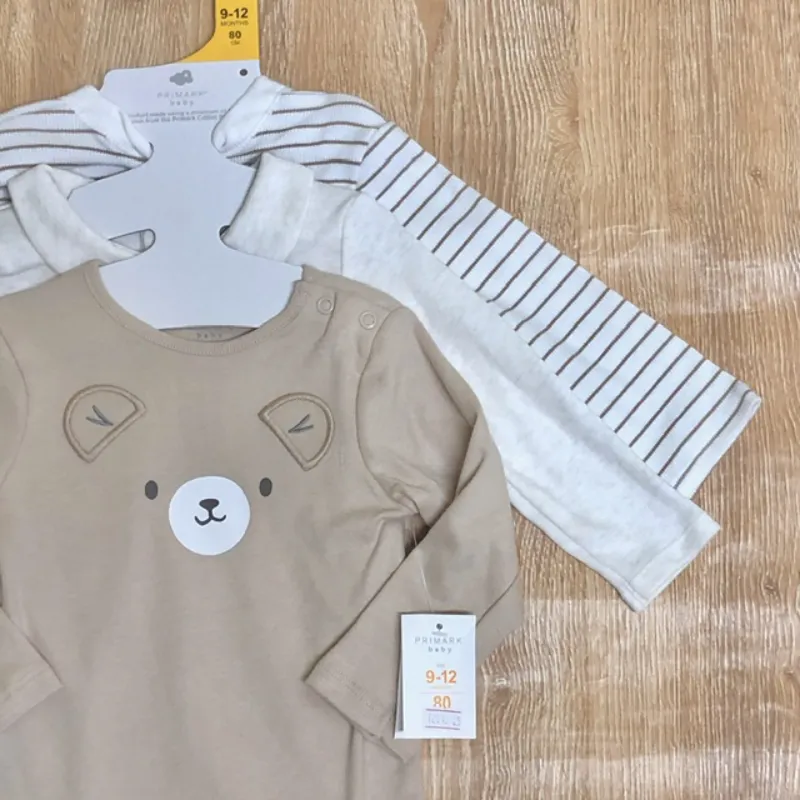 Pack de 3 bodys color marrón claro 