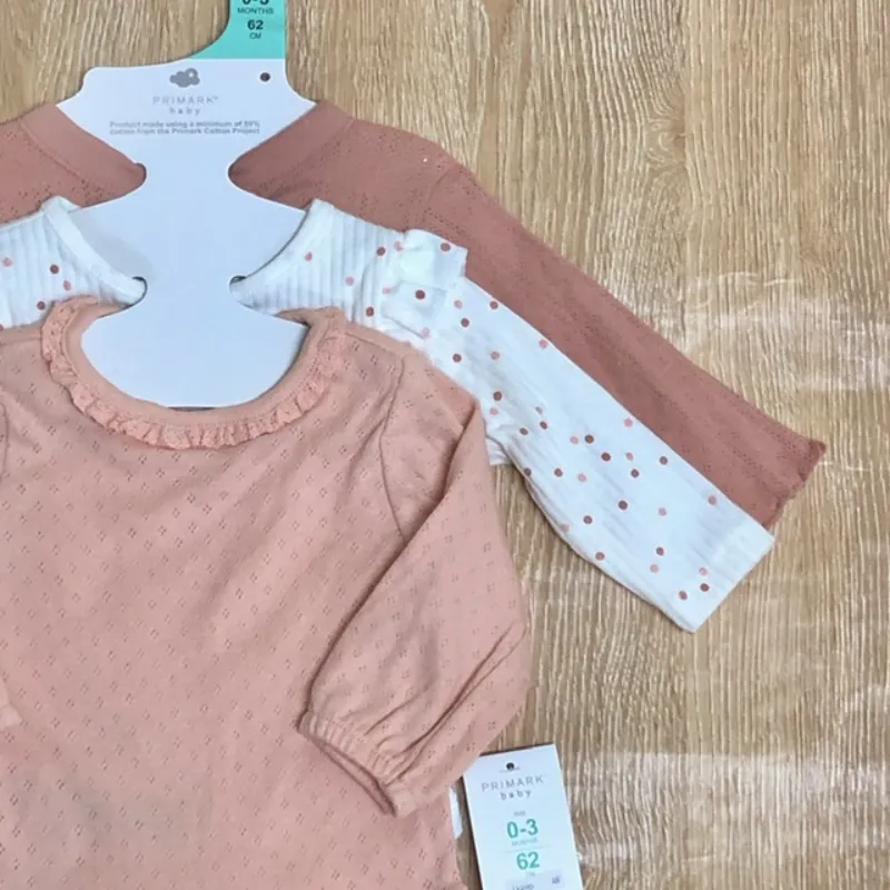 Pack de 3 bodys color salmón 