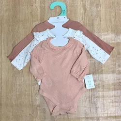 Pack de 3 bodys color salmón 