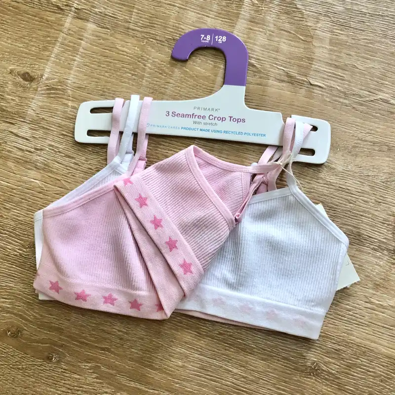 Pack de 3 corpiños color rosado y blanco