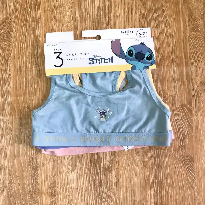 Pack de 3 corpiños con Stitch 