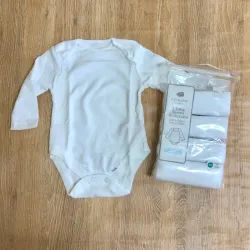 Pack de 5 bodys de mangas largas color blanco 