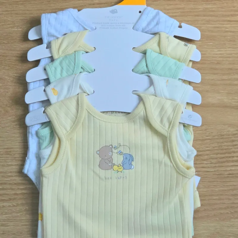 Pack de 5 Bodys de Tirantes de Osito colores pastel