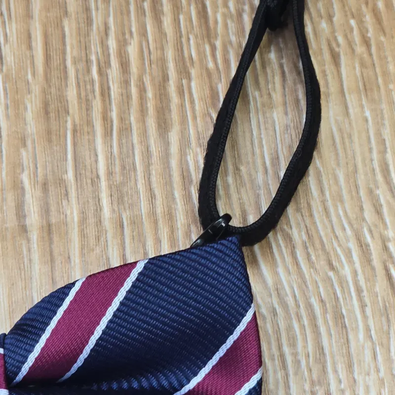 Pajarita color azul con franja roja