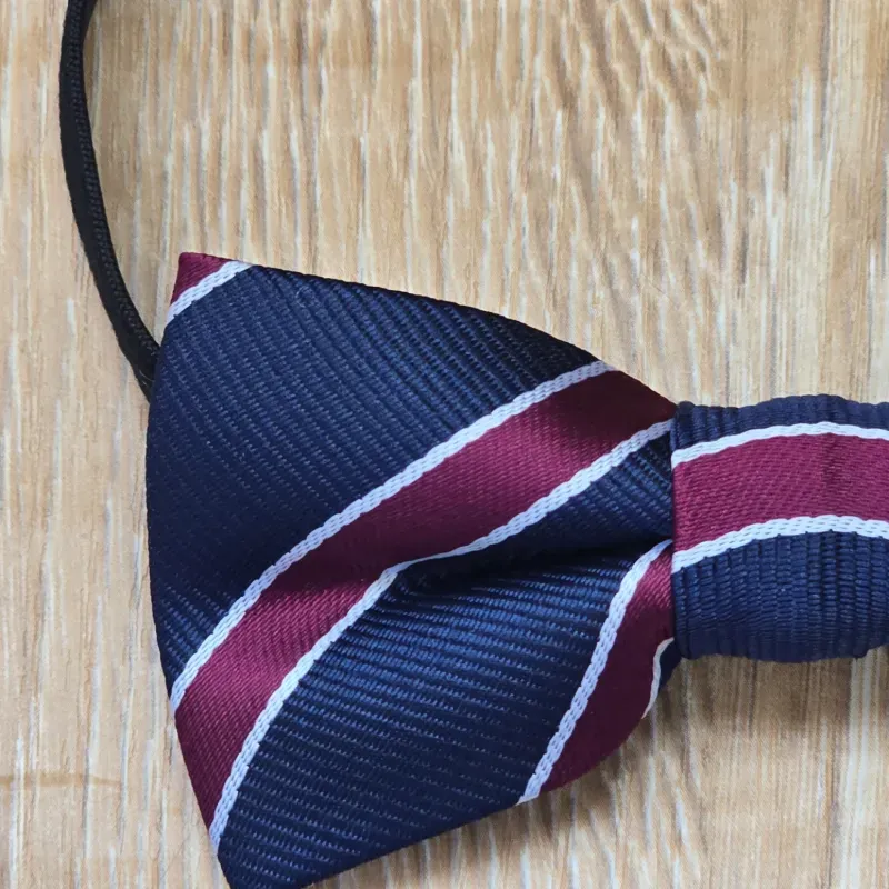 Pajarita color azul con franja roja