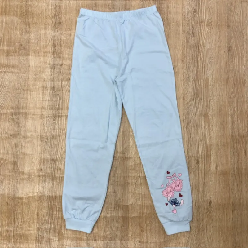 Pijama con Stitch y Ángel color rosado